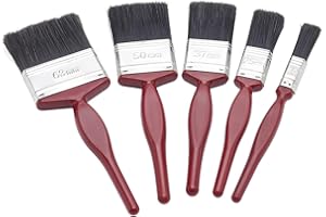 Fit For The Job 5 pc Mixed Sizes Paint Brush Set for a Smooth Finish with Emulsion, Gloss, Satin on Walls, Ceilings, Woodwork, Metal - 0.5, 1, 1.5, 2 & 2.5 inch Paint Brushes for Wood, Plasterboard