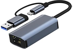 Oblinple Adaptador USB 3.0 Ethernet, USB C a RJ45 Gigabit LAN 1000 Mbps, Adapter Internet a USB Tipo C 10 100 1000Mbps, Conversor USB RJ45 para Windows XP MacBook Linux Vista Chromebook, etc