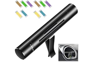 EIAIGKY Air Freshener Vent Clip With 10 Aroma Sticks - Natural Essential Oil Diffuser, Aluminum-Alloy Holder, Variety of Scents, Long-Lasting Freshness - Easy to Install, Fits All Car Vents