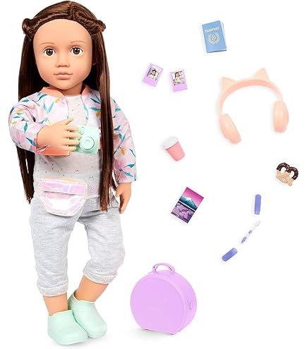 Ragazza Anime Con Capelli Castani E Occhi Azzurri E Occhiali