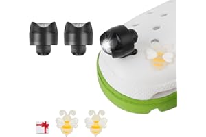 SUPERNIGHT Headlights for Croc, 2Pcs Croc Lights for Shoes and 2Pcs Luminous Shoe Charms Decoration for Dog Walking, Handy Camping, Home Life, IPX5 Waterproof, Ultra Bright and Long Lasting