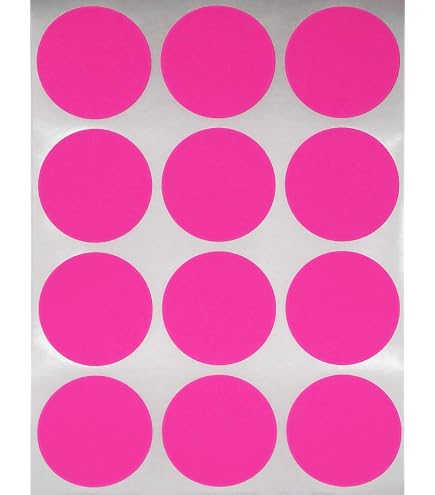 Knallpinke Papier-Aufkleber, 30 Mm Rund – 48 Stück Selbstklebende Etiketten, Perfekt Zum Beschriften & Organisieren