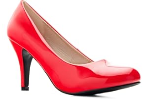 Andrés Machado - Buty na wysokim obcasie damskie - szpilki - AM422 - różnorodność materiałów i kolorów - Małe, średnie i duże rozmiary - bez sznurówek - Czółenka na obcasie beżowe lakierowane - UE 32 do UE 46