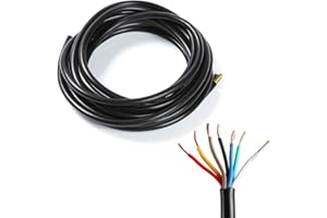 ETUKER 7 Pin 5m Anhänger Kabel,Autokabel Kabel rund,Automotive 7 Core Kabel,12AMP 0.65mm²,für Anhänger Caravan LED Rücklichter Verkabelung Verbinden