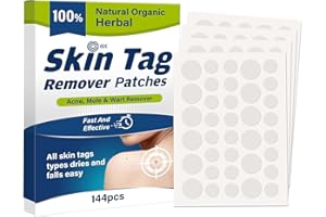 EMAW Skin Tag Removal Kit, 144Pcs Skin Tag Remover Patches, Extra Strength Wart Remover with Natural Ingredients, Tag Dry and Fall Away, Suitable for All Skin Types
