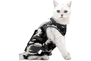DOTONER Cat Professional Recovery Suit for Abdominal Wounds or Skin Diseases, E-Collar Alternative for Cats after Surgery Wear,cat medical vest
