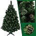 Produktbild Sapphire Weihnachtsbaum künstlich Tannenbaum Christbaum 120,160,180,220cm Tanne Dekobaum (Natur mit Kiefernzapfen und grünen Glitzer 120)