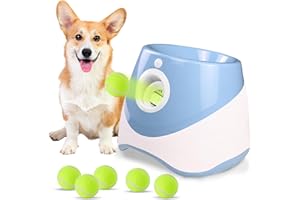 Galatée Lanciatrice Automatica a Sfera, Lanciagranate Per Palline Interattiva, Lanciagrana Automatica Per Cani, Lanciatore Di Palle Per Cani Con 6 Mini Palline Da Tennis(Blu)