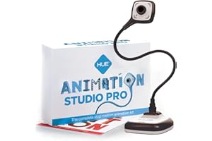 HUE Animation Studio Pro Stop Motion Kit (Full HD 1080p Flexible Camera, Software, Book) for Windows/macOS (Black)