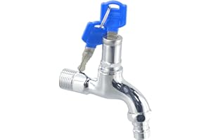 DYSTOPIAWORLD Anti-Diebstahl-Gartenarmatur mit Schlüssel, 1/2 Außengewinde, abschließbarer Wasserhahn für Wäsche und Autowäsche (1)