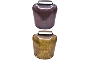 WINOMO 2 campane di bestiame in metallo 62 g cani animali in rame forte campana in ottone per mucca, cavallo, pecora, gatti, anti furto