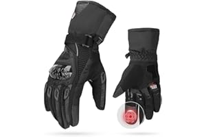 ‎ISSYZONE ISSYZONE Winter Motorradhandschuhe, Motorrad Handschuhe Winter, geprüfte Motorradhandschuhe Herren, Touchscreen Handschuhe, Wasserdicht, für Motorradfahren, Skifahren, Roller