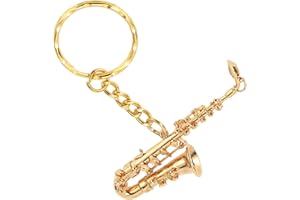SORANDY Cute Metal Miniature Saxophone Pendant Keychain Key Ring, Saxophone Keychain, Personalized Instrument Jewelry for Musician, Band Student, Music Teacher, Alto Sax Teacher Gifts