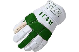 KOSA Team Bandy ice Skyddshandske läder designat hållbart och flexibelt, Bekvämt grepp förbättrar stickhanteringen, snabba rörelser & Extra Vadderat bakifrån för hand- och handledsskydd