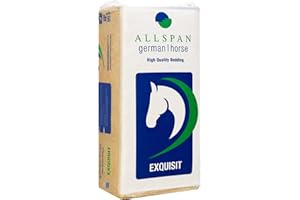 Allspan 19kg Einstreu German Horse Exquisit 500l | Ideal bei Huferkrankungen und Atemwegserkrankungen | Hohe saugfähigkeit staubarm hygienisch