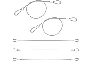 TWERUNA Stahlseil mit ösen 5 Stück, 31 cm Sicherheitskabelschloss mit Schlaufen, Edelstahlkabelschloss für Gepäck, Multifunktionale Drahtschlösser Sicherheitskabel für U-Schlösser und Vorhängeschlösser