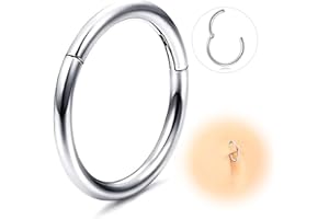 ESHIONER G23 Titanio Hipoalergénico Anillo de la Nariz Oro Plata Negro Septum Helix Cartílago Concha Anillos de Segmento Anillos de Labio 14G 16G Espesor 6MM/8MM/10MM/12MM Aro de Nariz 1 Pieza