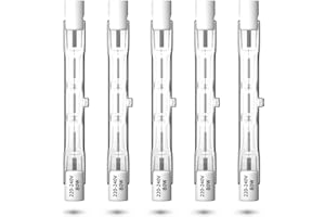 Luxvista R7S 78mm 80W Dimmabile Alogeno Dimmabile, J78 T3 Lampada a matita alogena lineare 1390LM Spotlight per lampade da pavimento, luci del paesaggio, lampione, Bianco Caldo 2800K, Pacchetto 5