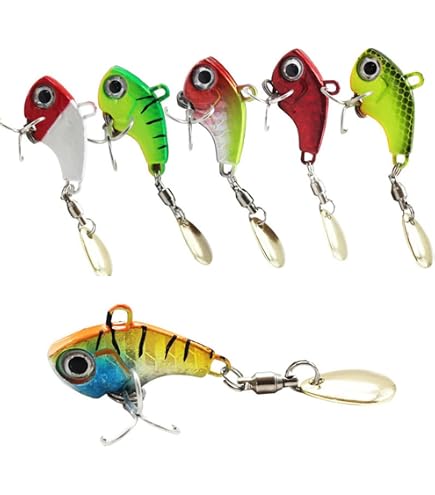 Set esca cucchiaio vibrante 6 pezzi per pesca al basso in acque