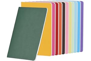 ZCZN Cuaderno A5 Paquete de 12, Libretas en Blanco de 30 Hojas/ 60 Páginas para Dibujo Diario Notas Estudio Agenda - 12 Colores Mixtos