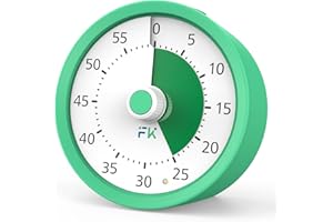 FURRON KING 60 Minutowy Minutnik wizualny, Minutnik biurkowy dla dzieci, minutnik klasowy do nauki, Minutnik szkolny nauczyciela, kuchnia, siłownia, timer do herbaty, czas ADHD dla dzieci (Zielony)