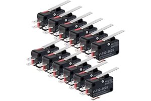 GUUZI 12pcs Micro Finecorsa Dritto Cerniera Braccio di Leva Momentaneo 1NO 1NC SPDT Interruttore A Scatto per Arduino V-152-1C25