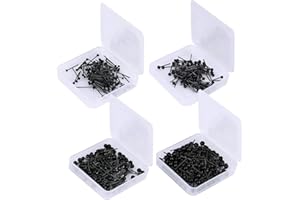 iSuperb 400 szt. czarne szklane oczy rzemieślnicze oczy do lalki zabawka miś czarna fasola oczy filcowanie igły zestaw materiałów DIY akcesoria (czarne)