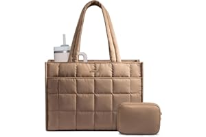 LOVEVOOK Handtasche Damen Shopper Tasche, Puffer Laptoptasche 15.6 Zoll Arbeitstasche Aktentasche, Groß Tote Bag Women Lehrertasche Schultasche Schultertasche Handbags für Uni Business Schule