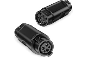 FNRIDS EV Adaptador de Tipo 1 a Tipo 2, EV Adaptador de Cable de Carga de Tipo 1 a Tipo 2 EV 32A para Coches eléctricos SAE J1772 EV y...