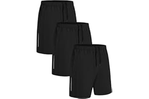 xtuwkzo Sport Shorts Lot de 3 Hommes été Séchage Rapide Tennis Short Fitness Homme Pantalons Courts avec Poches Outdoor Running Shorts