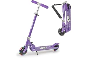 ‎COSTWAY COSTWAY Scooter Kinder Roller, Tretroller mit LED-Räder, Klappbar Lenker, Höhenverstellbar Kinderroller Cityroller Kickscooter für Jungen und Mädchen ab 3 Jahren