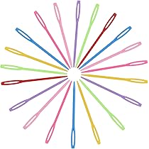 Aiguille à Coudre à Broder, 20pcs Argent Grand Aiguilles à œil Rond Aiguilles émoussées Aiguilles à