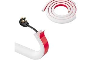 Holtrae Canalina Passacavi Adesiva Bianca 3M Fili Elettrici Parete Canalina Flessibile PVC Silicone Morbido Protezione Cavi Pavimento Esterni Resistente Alle Intemperie per Ufficio Casa Scuola