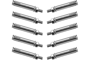 DURANTEY 10 Stück Dehnschraube M6 304 Edelstahl Schwerlastdübel M6X60mm Bolzenanker Schwerlastanker Werkzeuge Expansion Schraube Bolzen Hardware Ankerschrauben Keilanker für Wandbau, Gebäude, Möbeln