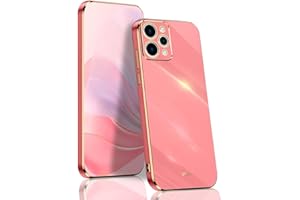 BORYA Funda para Xiaomi Redmi 12, Antigolpes Delgada Premium Suave Silicona Carcasa TPU Bumper Estuche, Elegante Sedoso Galvanoplastia Phnom Penh Caso, Rojo