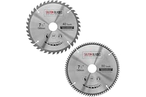 Saxton TCT190MXA Lot de 2 lames de scie circulaire à bois 190 mm pour Bosch, Makita, Dewalt