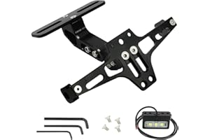 LUTIFIX Éliminateur de Garde-Boue de Moto Universel avec lumière LED Support de Plaque d'immatriculation de Moto en Aluminium CNC Support de Plaque d'immatriculation de Moto
