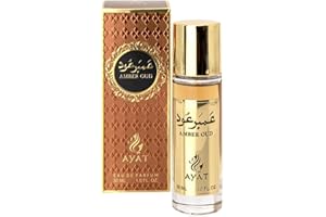 AYAT PERFUMES – Eau de Parfum Oriental Musk 30 ml – Mini Flacon Senteur Arabian pour Femme & Homme – Cadeau Original – Fabriqué à Dubaï (Amber Oud)