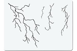 Herterich Products| Stencil per aerografo per fulmini | Sagoma per tatuaggi e graffiti | Precisione tagliata al laser | Riutilizzabile e resistente ai solventi | 30x20cm