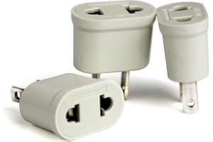 3 PCS Adaptateur FR vers US Convertisseur Prise Europeénne vers Fiche Américaine pour Brancher Appareils Français France Europe aux USA pour Aller aux Japon Canada Thaïlande/Blanc