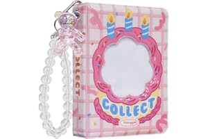 BABYFOND 3 Zoll Kpop Fotokartenhalter, 7.6 cm Mini-Fotoalbum, Kpop-Fotokartenhalter,Liebesherz,Fotokartenhalter für beste Freundin Besties oder Freund Partner (pink)