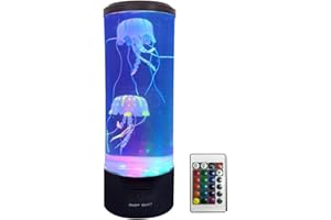 POHOVE Lámpara de lava de medusas, lámpara de medusas USB con 7 colores cambiantes, lámpara LED de medusa de simulación, tanque de acuario eléctrico, luz nocturna para el hogar, oficina, escritorio