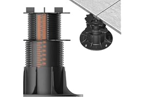 1x LANGFIT® Stelzlager "XL" für Terrassenplatten – Bis 50% schneller montiert – Mit Maßskala – Stufenlos höhenverstellbar von 75 bis 195mm / Fugenkreuz 3mm – Made in Germany – MS-SL75-195-FK