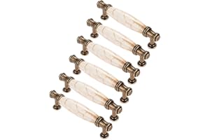 FBSHOP(TM) FBSHOP (TM) 6pcs Vintage Marmor Kleiderschrank Türgriffe Keramik Zink Legierung Möbelknäufe Möbelgriff Schrankgriffe Schubladenknopf