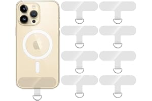 ZUOQIANG Lot de 8 Patchs de Rechange pour Cordon de Téléphone Avec Anneau en Métal - Protection Contre les Chutes - Transparent, 6*3