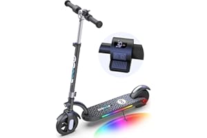 Gyroor H40 Kids Electric Scooter with 200W Motor, LED Display, Colorful Lights, Adjustable Speed and Height, 10 Mph & 10 Miles Range Electric Scooter, E-scooter for Kids Ages 8-12