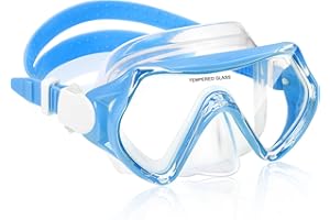 WOVOKA Taucherbrille Kinder, Schwimmbrille Kinder für 4-12 Jahre, Tauchmaske Schnorchelmaske Nasenabdeckung 180°Panorama HD Anti Nebel Anti-Leck für Jungen Mädchen Jugendliche