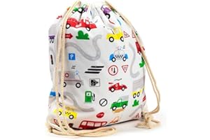 Grupo Darik Mochila de cuerdas infantil para el colegio, playa, piscina, extraescolares. Bolsa infantil de gran resistencia de nailon con cuerdas regulables.