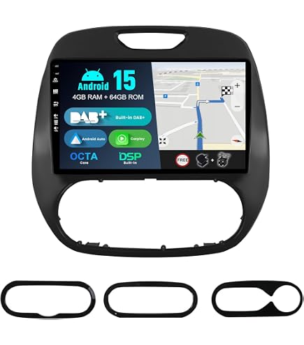 Autoradio Met DAB+ Voor Renault Duster, Dacia Sandero, Lada Xray 2, Captur, Logan 2 – Android 14, 4G+64G, Draadloze Carplay & Android Auto, 9-inch IPS, 4x50W, Inclusief Camera En Microfoon