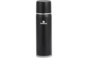 SANTECO Thermoskanne Thermosflasche Edelstahl 1l, 500ml, Auslaufsicher Isolierflasche mit Trinkbecher für unterwegs, Thermoskanne Kaffee & Tee für Kinder, Sport, BPA-Frei, 24H Kalt & 12H Heiß